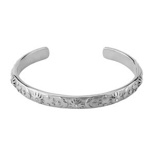 Silver Moon Sun Bangle Bracelet Cuff